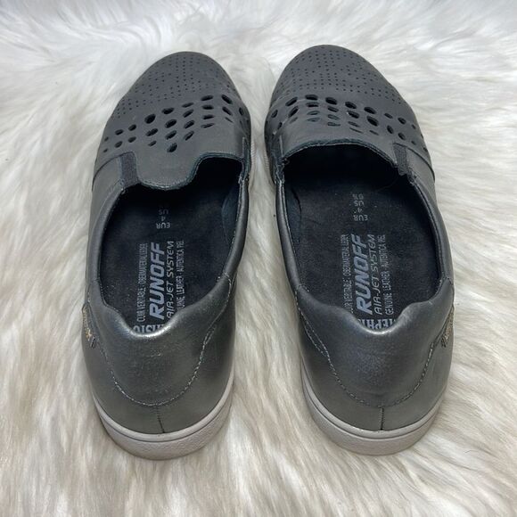 Mephisto Pewter Runoff Perforated Leather Slip On Flat Sz 6.5 - Picture 3 of 6